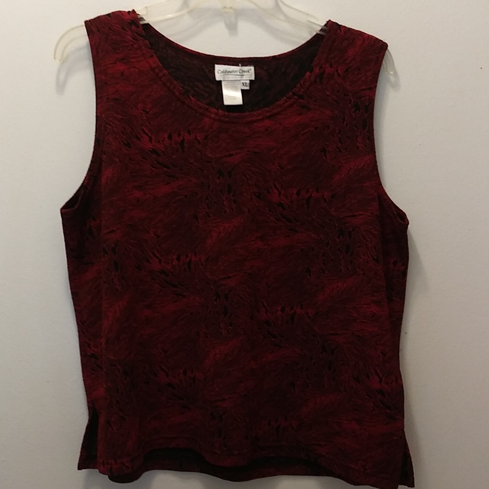 Coldwater Creek XL Woman blouse. Red & black.